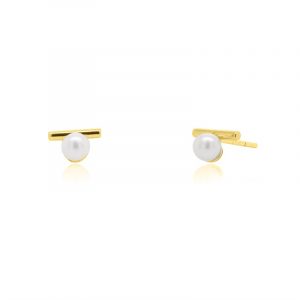 Fresh Water Pearl 3mm Baby Size Bar Stud Earrings 10KT  *FINAL SALE*