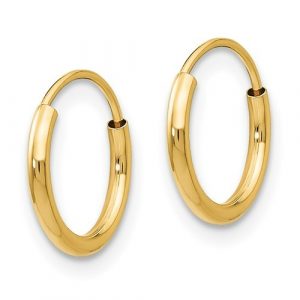 2MM Tube Flex Sleeper Hoop Earrings 10KT/15MM   *FINAL SALE*