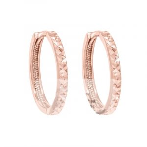 2MM D.Cut Huggie Hoop Earrings 10KT PK/12MM   *FINAL SALE*