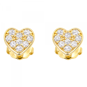Cubic Zirconia Heart Stud Baby Screwback Earrings 10KT   *FINAL SALE*