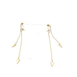 Hanging Double Dangle Chain & Arrow Stud Earrings 10KT  *FINAL SALE*