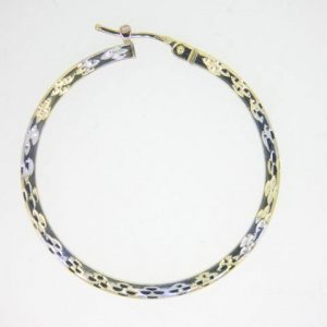 2MM D.Cut Square Edge Tube Hoop Earrings 10KT TT/45MM     *FINAL SALE*
