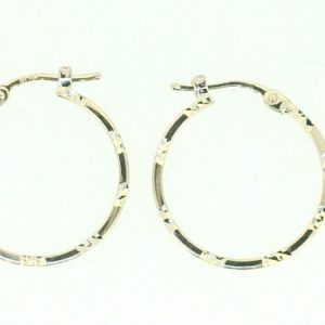 1MM D.Cut Tube Hoop Earrings 10KT TT/20MM  *FINAL SALE*