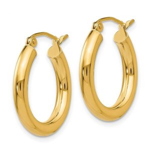 3MM High Polish ube Hoop Earrings 10KT/26MM   *FINAL SALE*