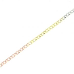 18" D.Cut Popcorn Rolo Link Chain Italian 10KT TC