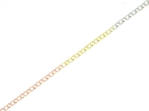 18" D.Cut Popcorn Rolo Link Chain Italian 10KT TC