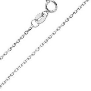 16" Fine Square Link Chain 10KT WG