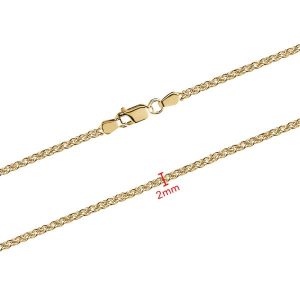 22" D.Cut Solid Wheat Link Chain Italian 10KT/2MM  *CLEARANCE-FINAL SALE*