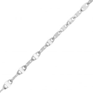 16" Fine Mirror Link Chain Italian 10KT WG/1.2MM