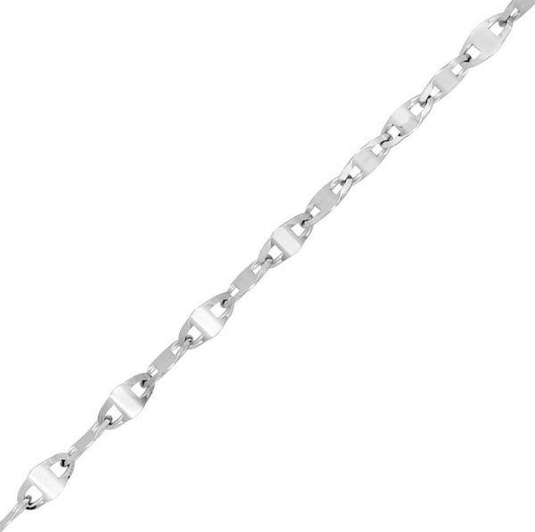 16" Fine Mirror Link Chain Italian 10KT WG/1.2MM