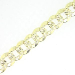 20" Concave D.Cut Curb Solid Link Chain Italian 10KT/5.7MM *CLEARANCE-FINAL SALE* 17.6grs+-