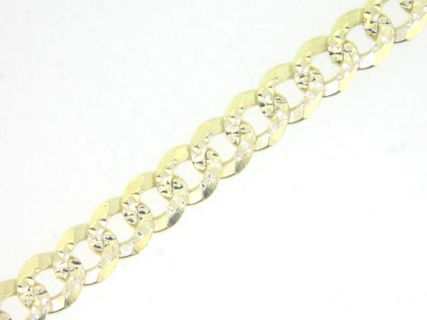 20" Concave D.Cut Curb Solid Link Chain Italian 10KT/5.7MM    *CLEARANCE-FINAL SALE*  17.6grs+-