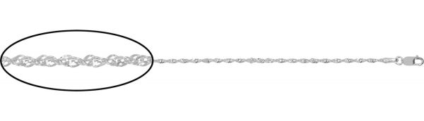 16" Singapore Super Twist Link Chain Italian 10KT WG/1.6MM