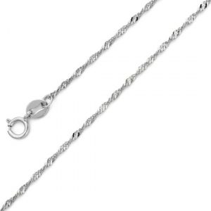 18" Fine Singapore Link Chain 10KT WG/1.0MM