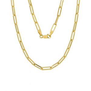 20" Paper Clip Solid Link Chain Italian 10KT/2.2MM