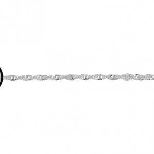 Singapore Super Twist Link 10" Anklet Italian 10KT WG/2MM