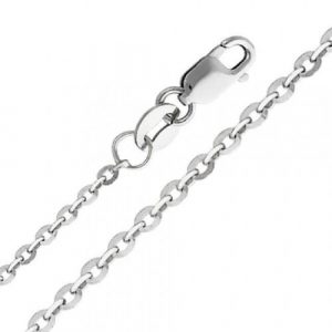 16" D.Cut Cable Link Chain Italian 10KT WG/1.6MM