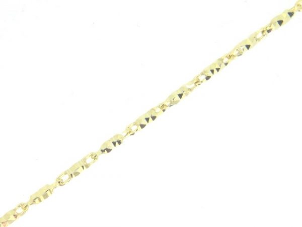 20" D.Cut Pineapple Link Chain Italian 10KT TT/1.3MM