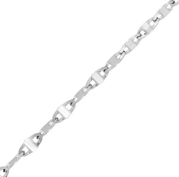 18" Heavy Mirror Link Chain Italian 10KT WG/2.2MM