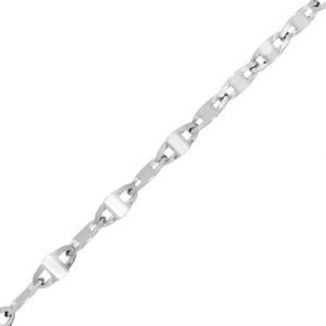 18" Heavy Mirror Link Chain Italian 10KT WG/2.2MM