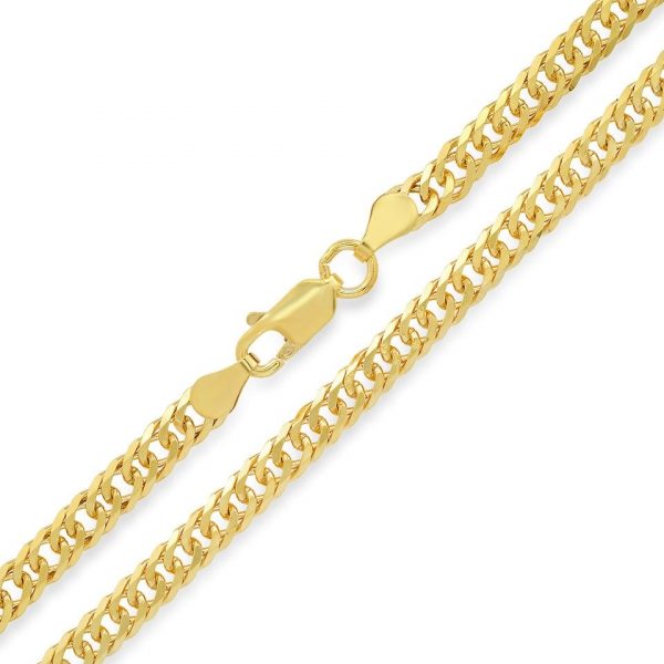 22" Concave Double Curb Solid Link Chain Italian 10KT/4MM