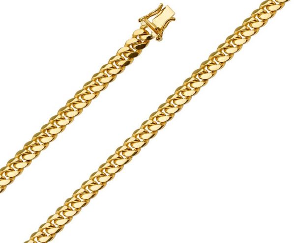 24" Miami Cuban Solid Link Chain w/ Box Clasp 10KT/4MM   *CLEARANCE-FINAL SALE* 28.3grs+-