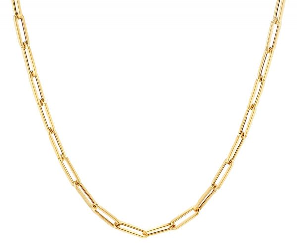 18" Paper Clip Solid Link Chain Italian 10KT/3MM