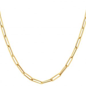 18" Paper Clip Solid Link Chain Italian 10KT/3MM