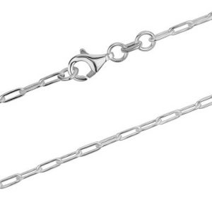 18" Paper Clip Link Chain 14KT WG/2.1MM