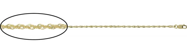18" Singapore Super Twist Chain Italian 10KT/1MM
