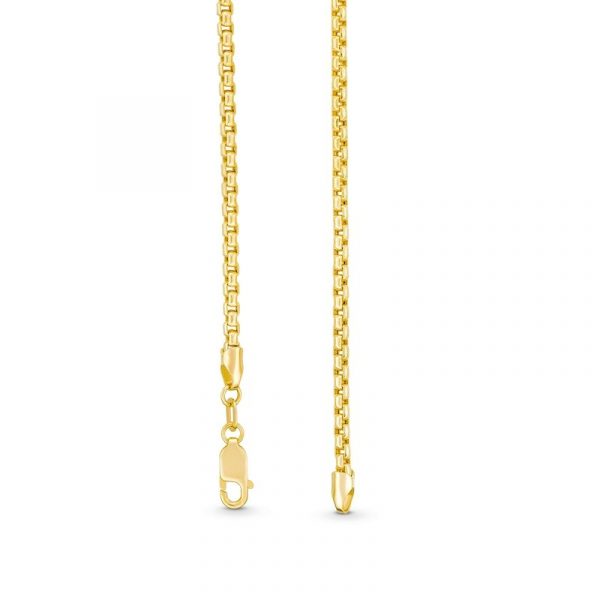 16" Venetian Round Box Link Chain 10KT/1.5MM