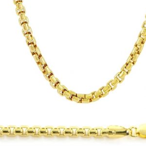 22" Venetian Round Box Link Chain 10KT/3.5MM