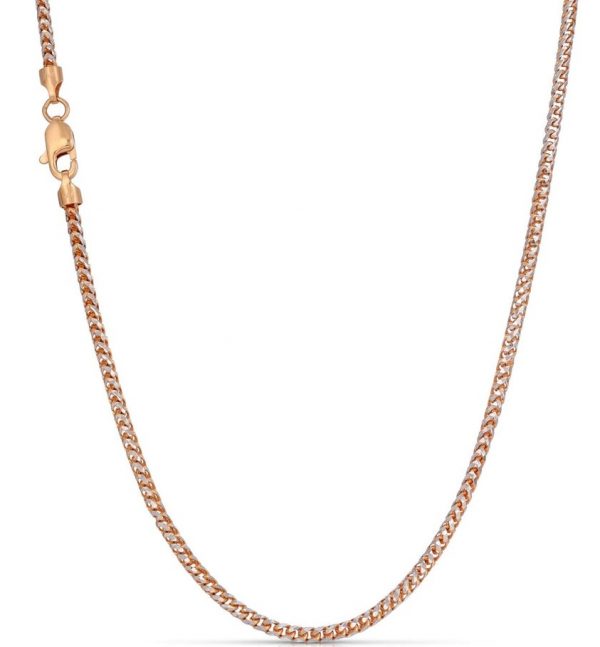 20" D.Cut Franco Link Chain Italian 10KT PK & WG/1.25MM