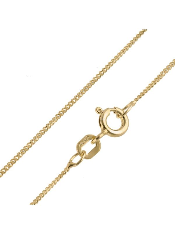 14" Fine Curb Link Baby Chain 10KT/.60MM