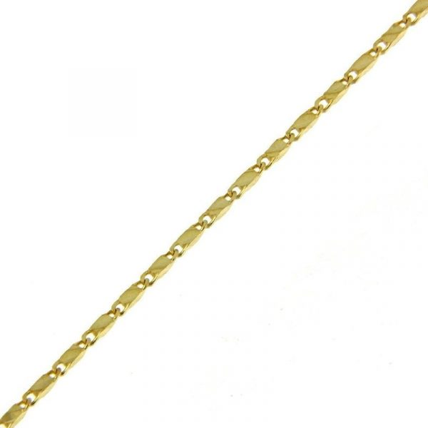 14" D.Cut Luro Solid Link Baby Chain with Lobster Clasp Italian 10KT/1.20MM