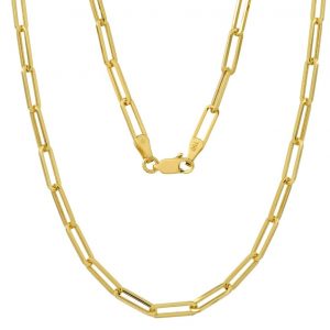 20" Paper Clip Solid Link Chain Italian 10KT/2.2MM