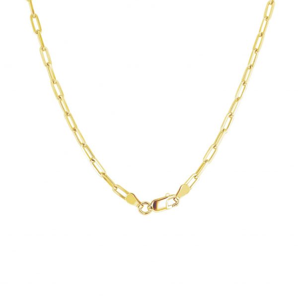 18" Paper Clip Solid Link Chain Italian 10KT/1.2MM