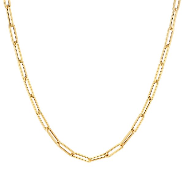 18" Paper Clip Link Chain Italian 10KT/3.5MM