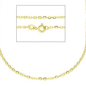 20" D.Cut Cable Link Chain Italian 14KT/1.6MM