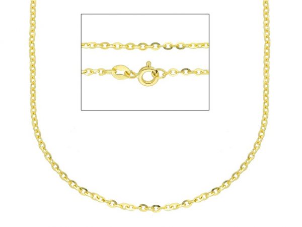 20" D.Cut Cable Link Chain Italian  14KT/1.6MM