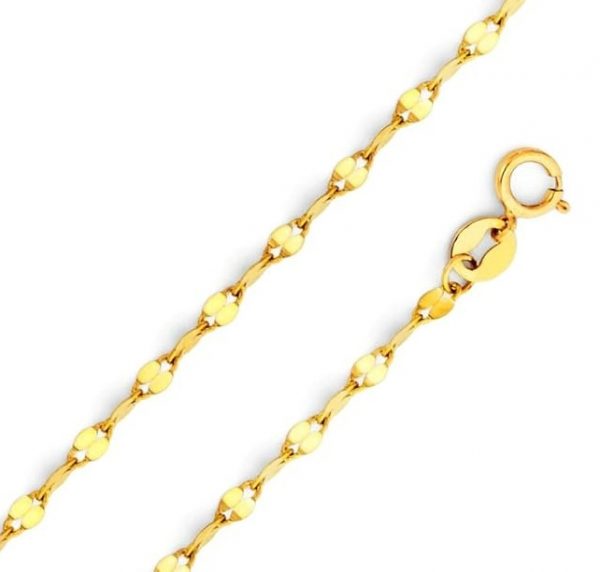 18" D.Cut Tinsel Link Chain Italian 10KT/1.65MM