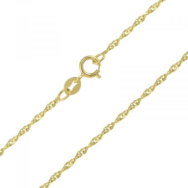 24" Fine Singapore Link Chain Italian 10KT/1.2MM
