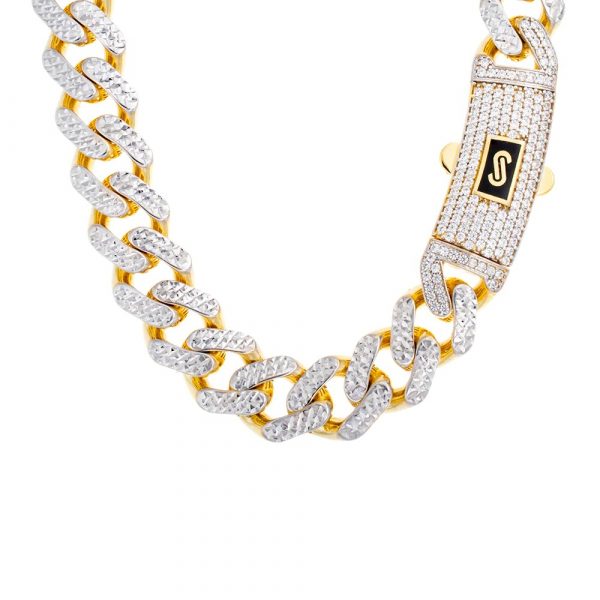 26"  D.Cut Classic Monaco Link w/ D.Cut Safety Clasp Chain 10KT TT/8MM