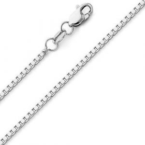 18" D.Cut Box Link Chain Italian 10KT WG/1MM