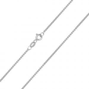 18"  D.Cut Fine Wheat Link Chain Italian 10KT WG/.85MM