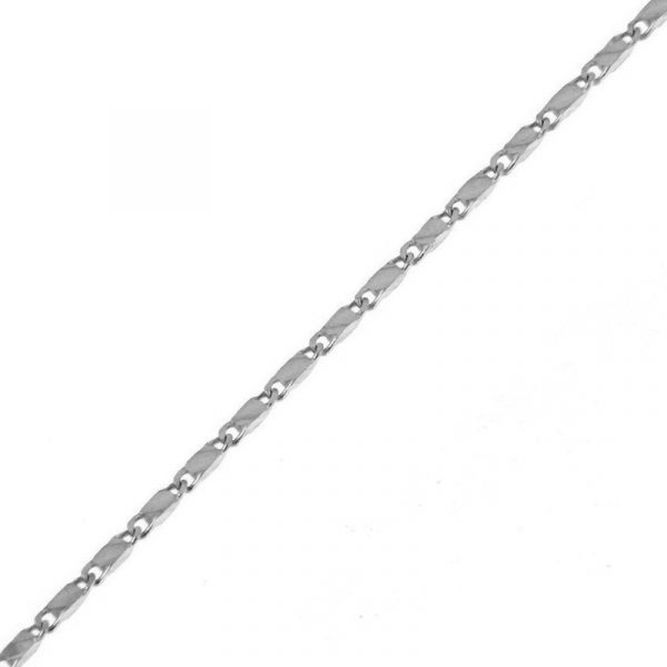 14" D.Cut Luro Solid Link Baby Chain with Lobster Clasp Italian 10KT WG/1.20MM