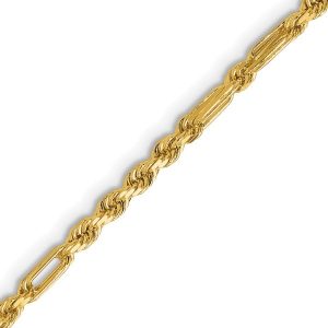 22" Milano Rope D.Cut Link Chain 10KT/3MM