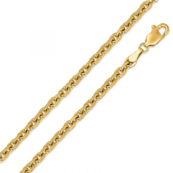 20" Square Rolo Solid Link Chain 10KT/2.6MM