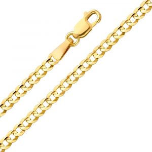 18" Concave Curb Link Italian Chain 10KT/2MM