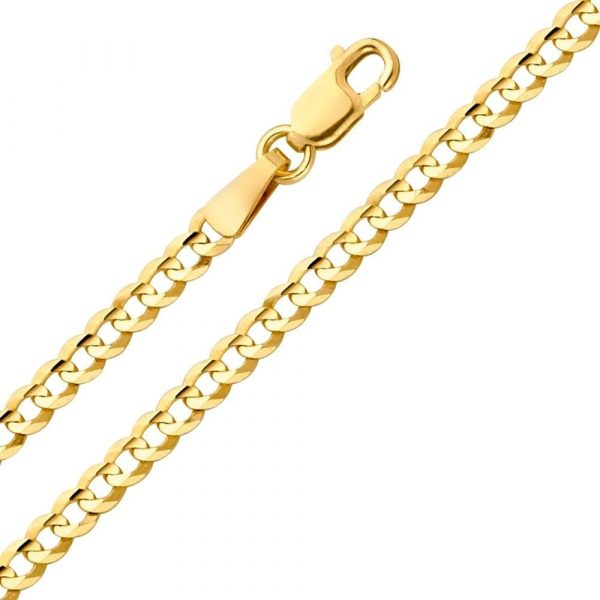 18" Concave Curb Link Italian Chain 10KT/2MM